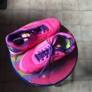 Hot pink and purple sneakers